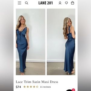 BEAUTIFUL navy blue lace trim dress